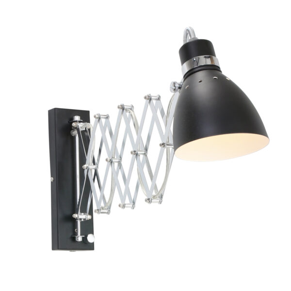 Steinhauer Spring schaarlamp wand - 27 - 90 cm uittrekbaar - draaidimmer - zwart - Image 15