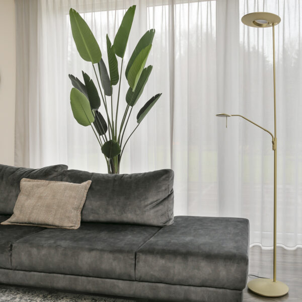 Steinhauer Zenith vloerlamp - uplight met leesarm - incl. ingebouwd LED - dimbaar en kleurinstelbaar - messing - Image 18
