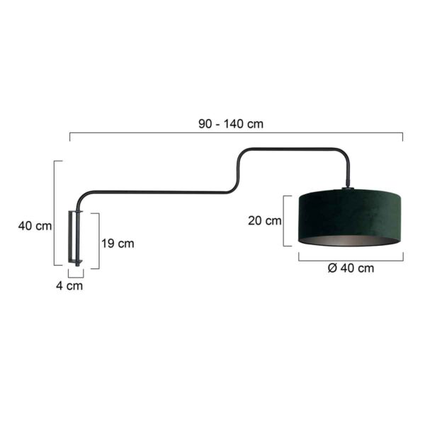 Trendy metalen wandlamp groen veloursstof Steinhauer Bloeba - Image 6