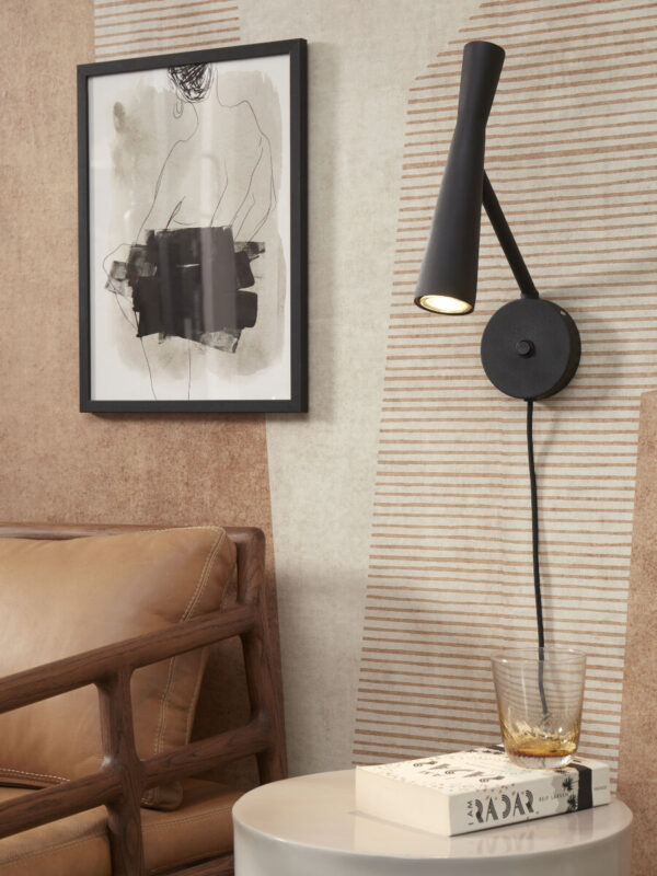 Zwarte metalen retro wandlamp It's About RoMi Bordeaux - Image 5