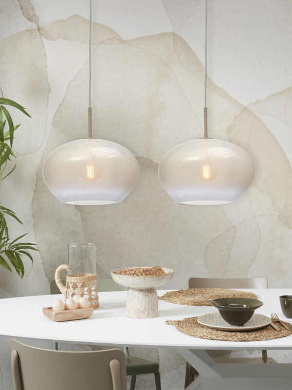 Moderne metaal glazen hanglamp wit It's About RoMi Bologna - Image 8