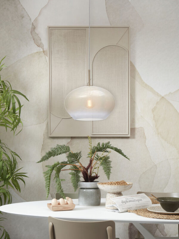 Moderne metaal glazen hanglamp wit It's About RoMi Bologna - Image 5
