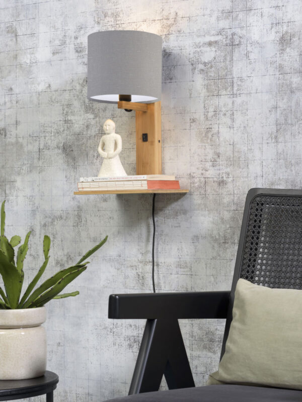 Lichtgrijze plateau wandlamp naturel GOOD&MOJO Andes - Image 2