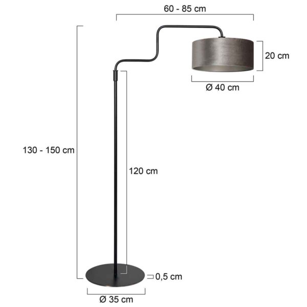 Trendy zilveren vloerlamp metaal Steinhauer Bloeba - Image 6