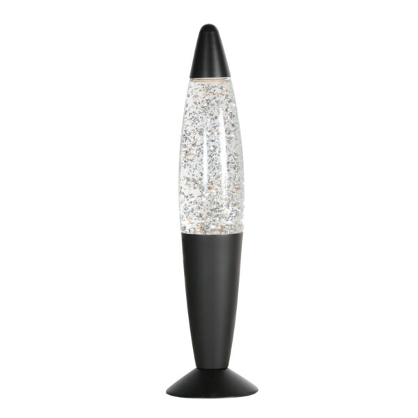 Retro glitter lavalamp zwart Mexlite Volcan