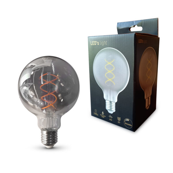 Dimbare balvormige lichtbron met rookglas E27 Mexlite - Image 2