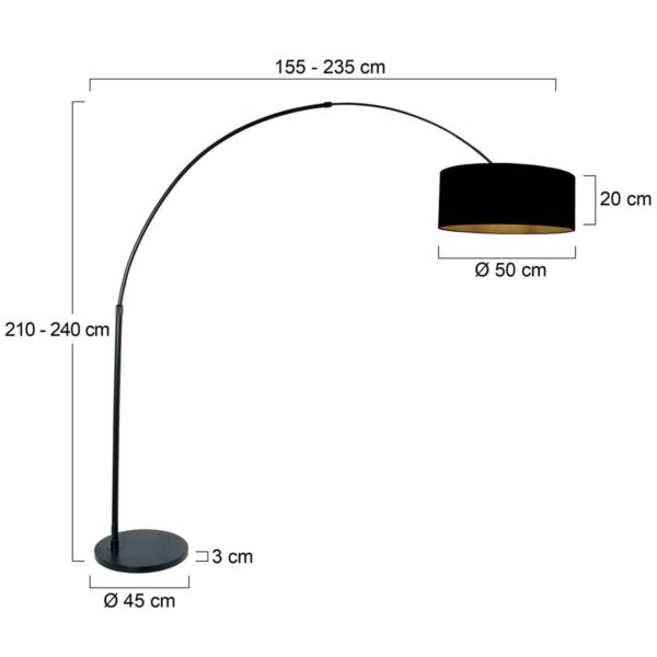 Zwarte vloerlamp boog Steinhauer Sparkled light - Image 6