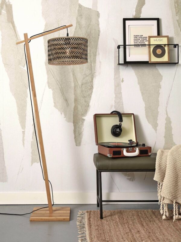 Zwart-natural bamboe bohemian vloerlamp GOOD&MOJO Java - Image 5