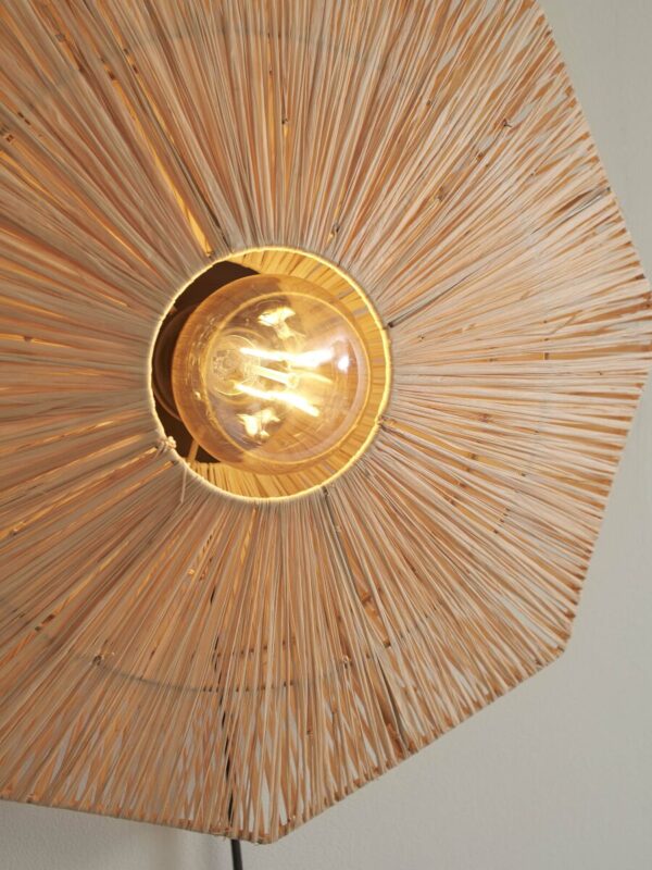 Naturel raffia wandlamp achthoek L GOOD&MOJO Panama - Image 8