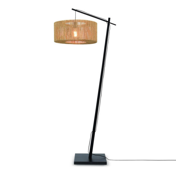 Bamboe rieten vloerlamp zwart naturel bohemian GOOD&MOJO Iguazu