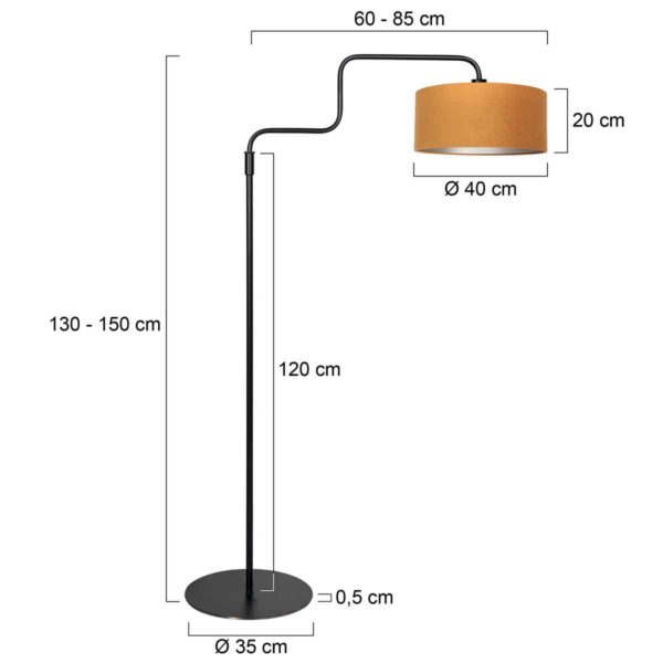 Gouden veloursstof trendy vloerlamp Steinhauer Bloeba - Image 6