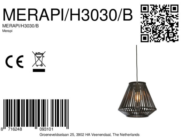 Zwarte bamboe lantaarn hanglamp GOOD&MOJO Merapi - Image 9