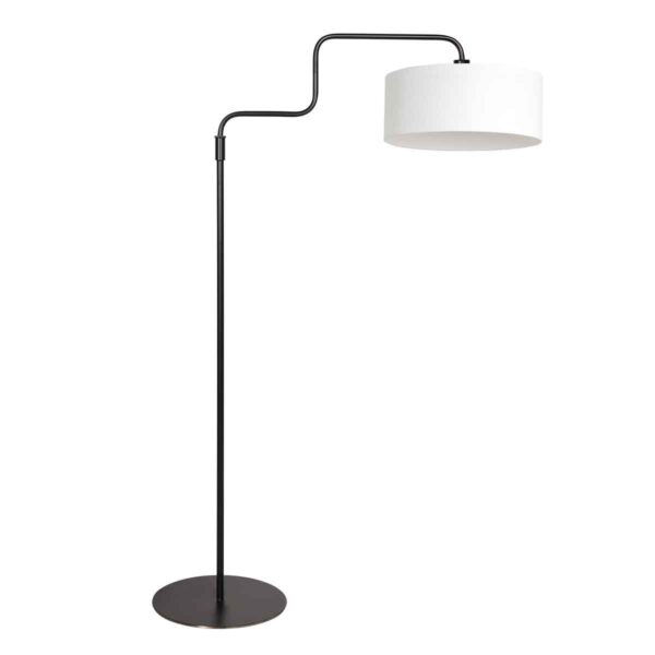 Zwarte vloerlamp trendy linnen kap Steinhauer Bloeba