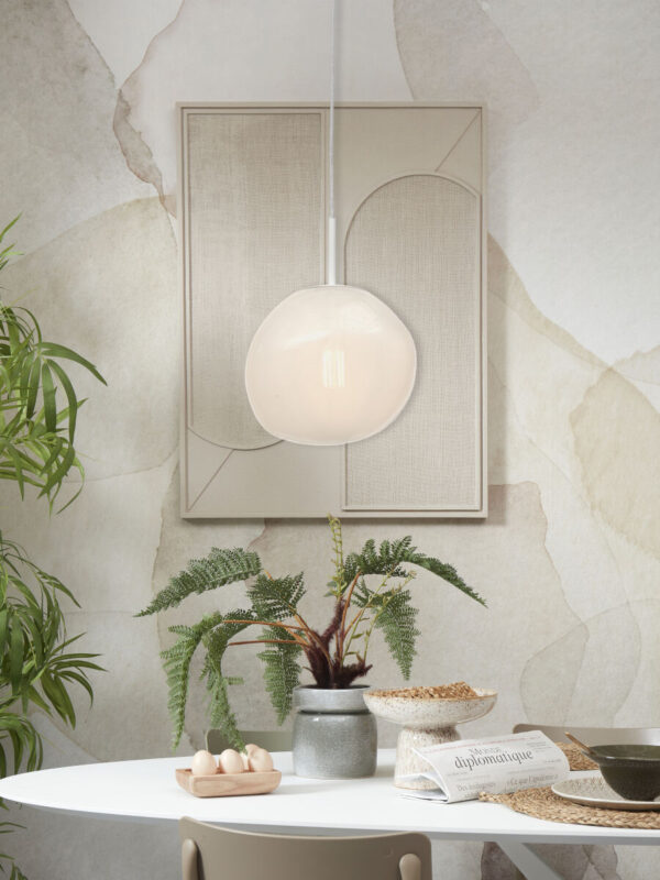 Witte glazen hanglamp metaal modern It's About RoMi Helsinki - Image 2