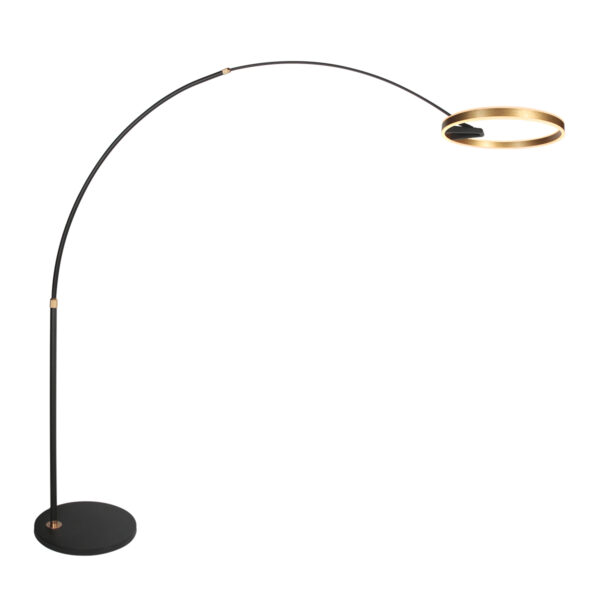 Gouden moderne metalen vloerlamp Steinhauer Ringlux - Image 8