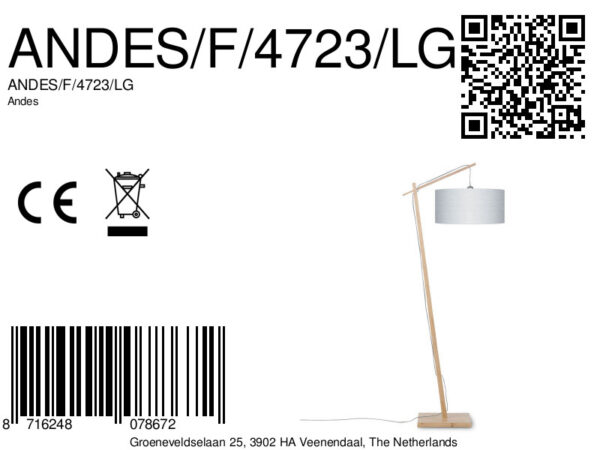 Linnen vloerlamp bohemian grijs GOOD&MOJO Andes - Image 8