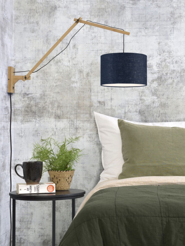 Blauwe wandlamp dubbelgewricht naturel GOOD&MOJO Andes - Image 2