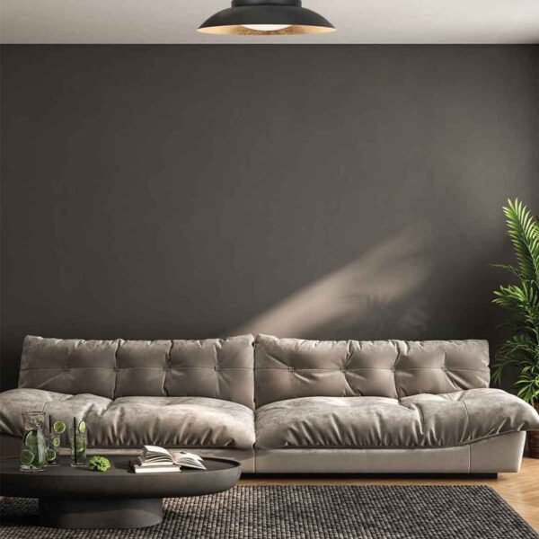 Metalen plafonnière trendy zwart Steinhauer Ceiling and wall - Image 3