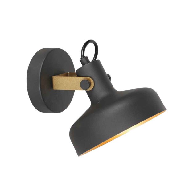 Metalen zwarte wandlamp industrieel Mexlite Prato