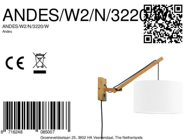 Witte wandlamp enkelgewricht naturel GOOD&MOJO Andes - Image 6