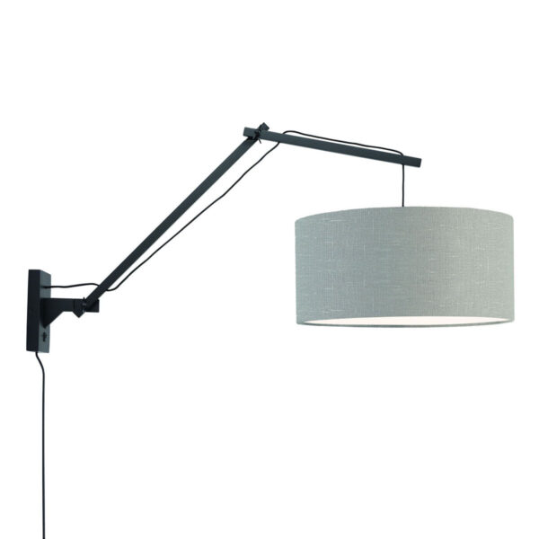 Lichtgrijze wandlamp dubbelgewricht breed GOOD&MOJO Andes
