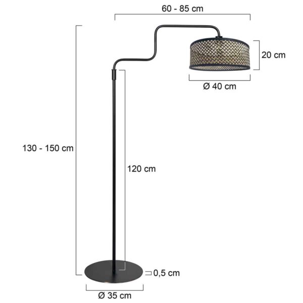 Bamboe zwarte bohemian vloerlamp Steinhauer Bloeba - Image 6