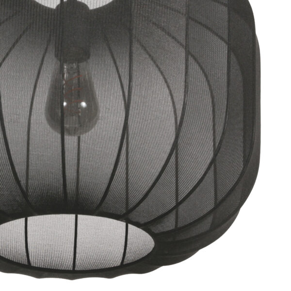 Japandi hanglamp zwart verfijnd textiel Anne Lighting Sable - Ø45 cm - Image 5