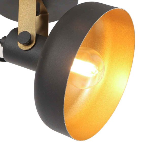 Metalen zwarte wandlamp industrieel Mexlite Prato - Image 3
