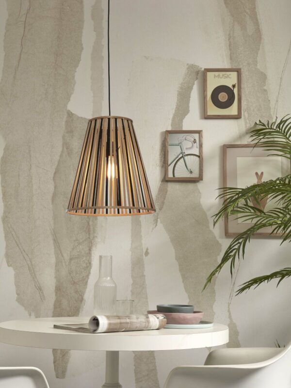 Conische bamboe hanglamp naturel/zwart L GOOD&MOJO Merapi - Image 8