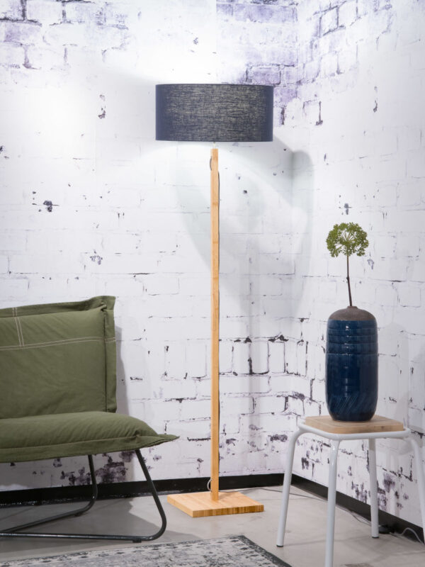 Scandinavische blauwe vloerlamp linnen bamboe GOOD&MOJO Fuji - Image 2