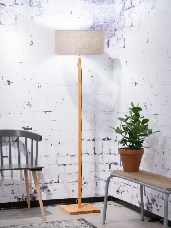 Grijze bamboe vloerlamp linnen Scandinavisch GOOD&MOJO Fuji - Image 2