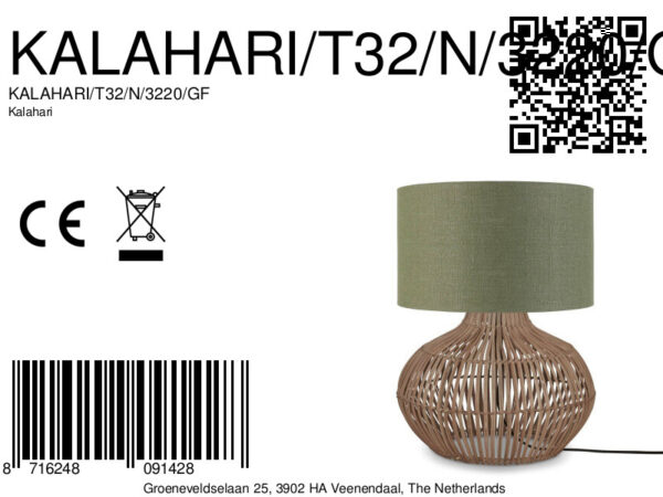 Tafellamp groen bohemian rotan linnen GOOD&MOJO Kalahari - Image 9