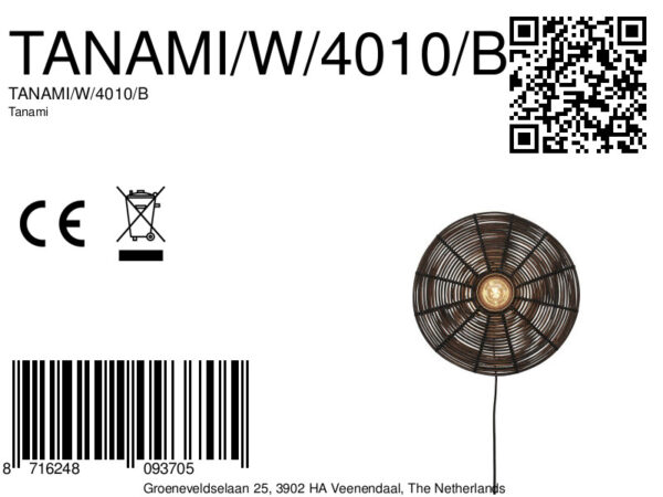 Rotan zwart boheemse wandlamp rond GOOD&MOJO Tanami - Image 11