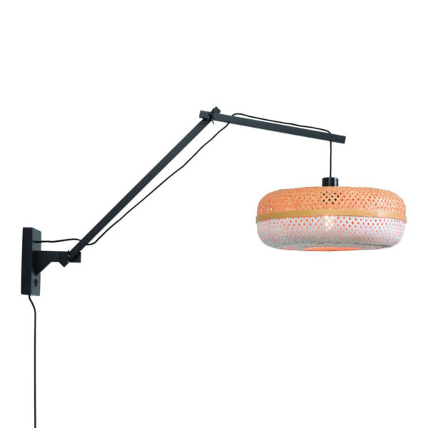 Witte bamboe wandlamp bohemien GOOD&MOJO Palawan