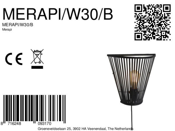 Halfopen bamboe wandlamp zwart GOOD&MOJO Merapi - Image 12