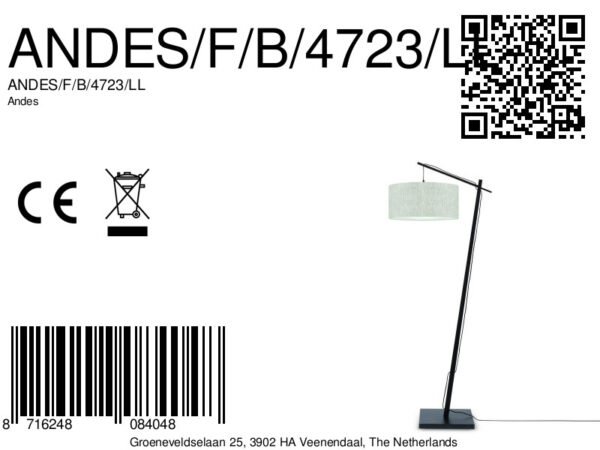 Bohemian grijs linnen vloerlamp GOOD&MOJO Andes - Image 8