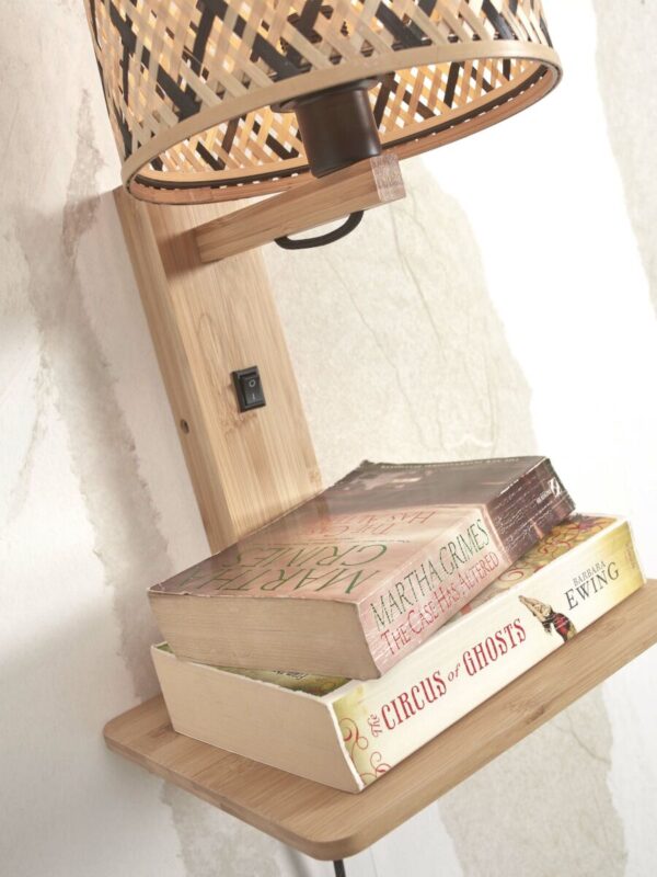 Naturel zwart bamboe wandlamp boheems GOOD&MOJO Java - Image 6