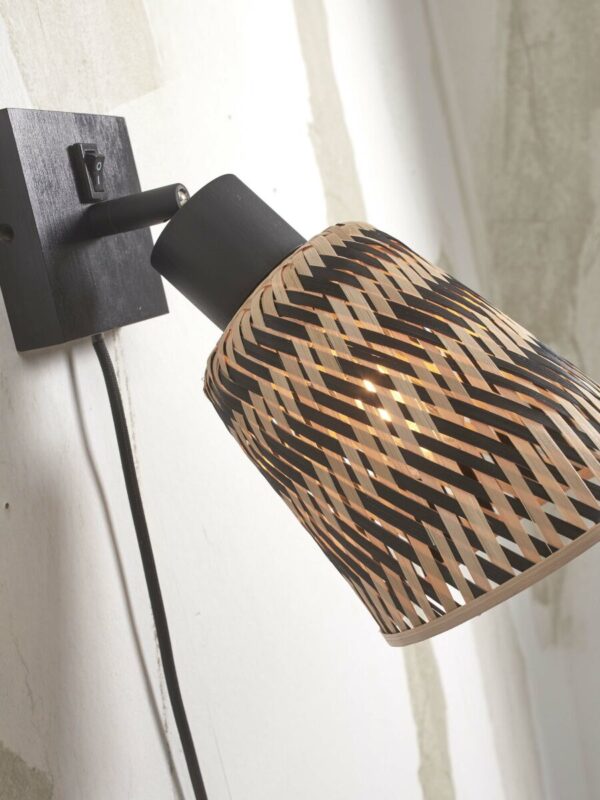 Bamboe bohemian wandlamp naturel zwart GOOD&MOJO Java - Image 6