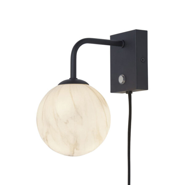 Zwarte wandlamp dessinbol gebogen It's About RoMi Carrara