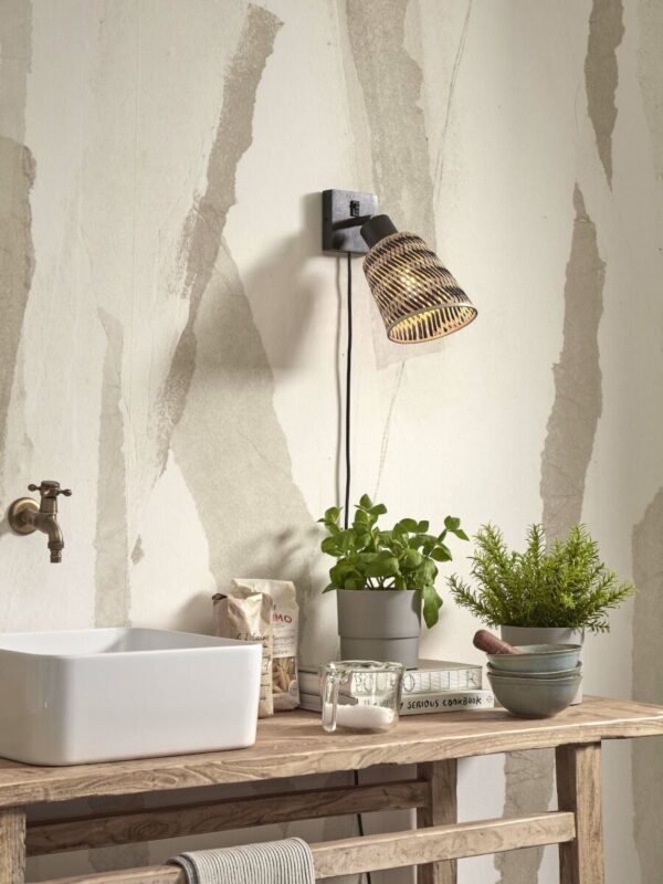 Bamboe bohemian wandlamp naturel zwart GOOD&MOJO Java - Image 9