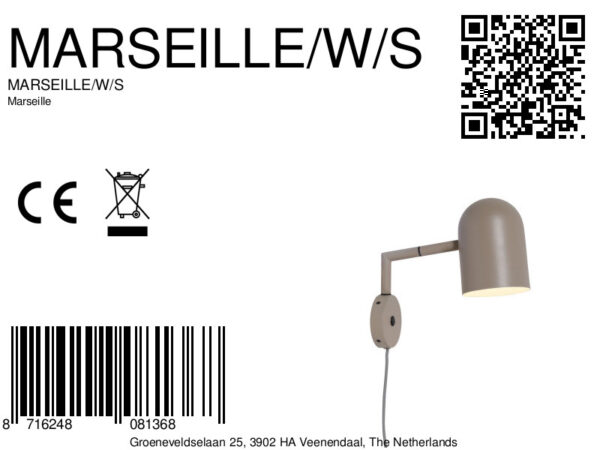 Bekervormige retro grijze wandlamp It's About RoMi Marseille - Image 9