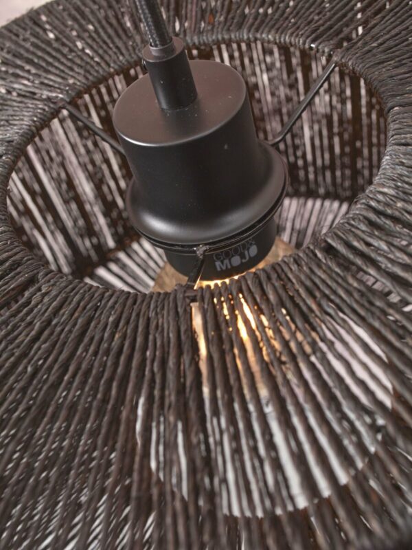 Zwarte rieten vloerlamp bohemian GOOD&MOJO Iguazu - Image 3
