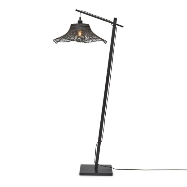 Zwarte boheemse bamboe vloerlamp GOOD&MOJO Ibiza