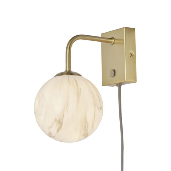 Goudkleurige wandlamp dessinbol gebogen It's About RoMi Carrara
