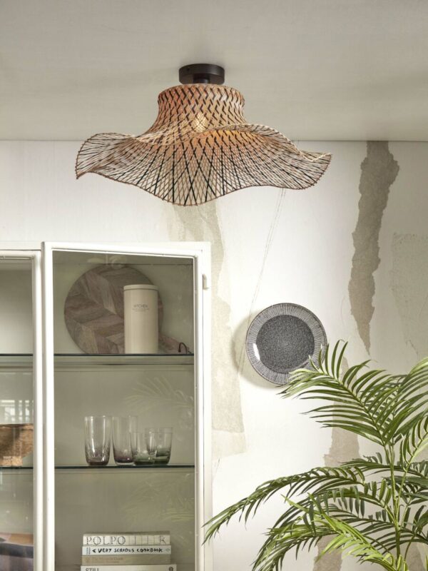 Bamboe metalen zwart naturel boheemse plafonnière GOOD&MOJO Ibiza - Image 5