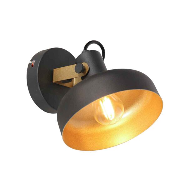 Metalen zwarte wandlamp industrieel Mexlite Prato - Image 2