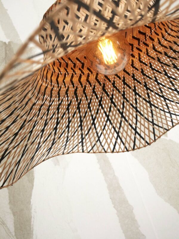 Naturel zwarte bamboe bohemian vloerlamp GOOD&MOJO Ibiza - Image 4