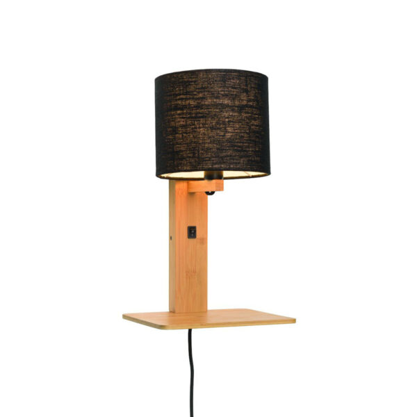 Zwarte plateau wandlamp naturel GOOD&MOJO Andes