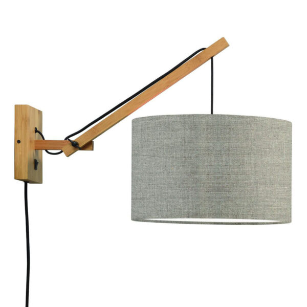 Loodgrijze wandlamp enkelgewricht naturel GOOD&MOJO Andes