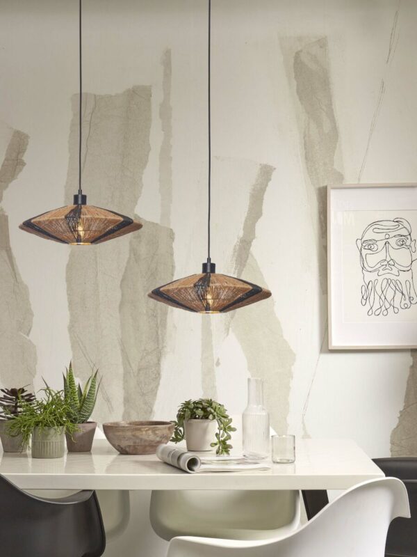 Zwarte rieten naturel zwart hanglamp GOOD&MOJO Iguazu - Image 5